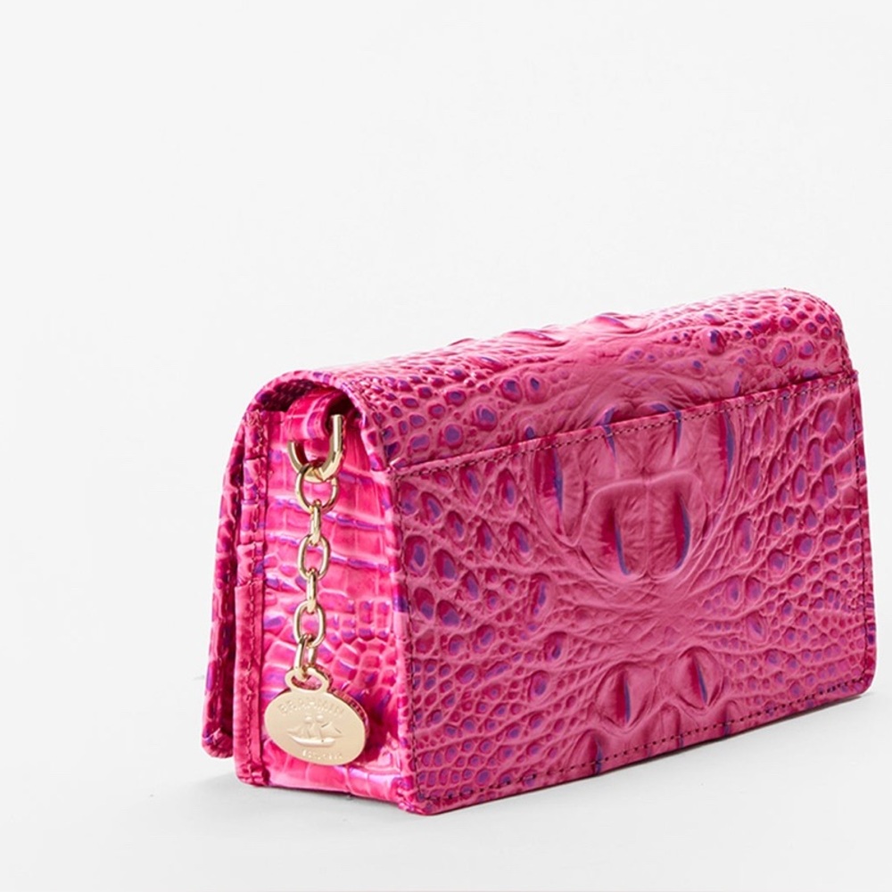 Brahmin Phlox Pink Melbourne Minuette Handbag AND Matching Addy Wallet NWT - Picture 7 of 13
